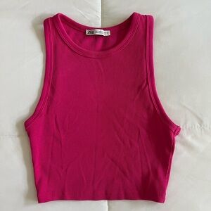 Pink Zara High-Neck Tank Top